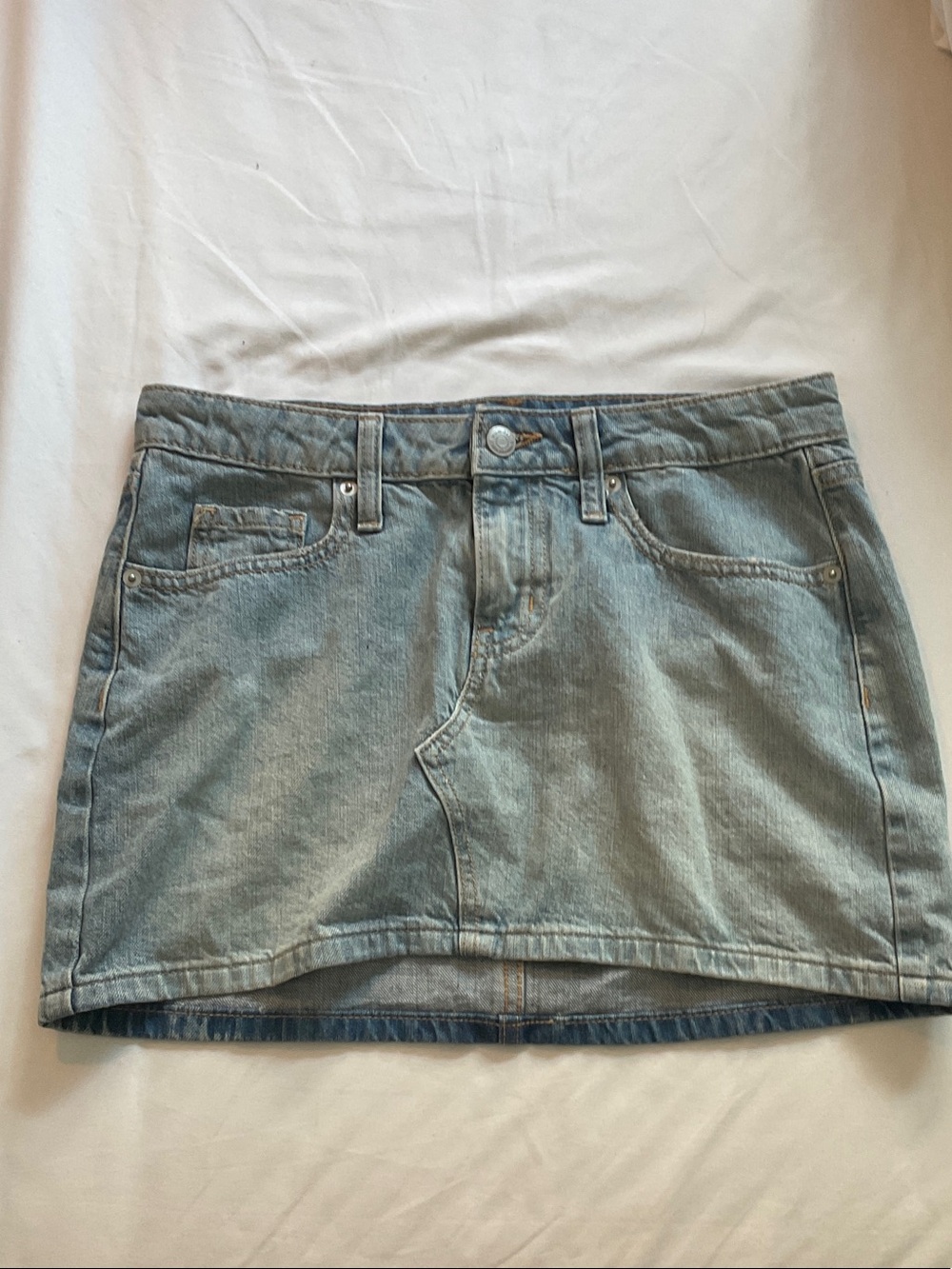 Light Blue Denim Mini Skirt - Classic Casual Style